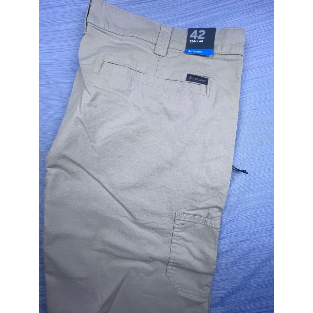 Columbia Mens Flex ROC Short 42 Fossil Tan Khaki Stretch UPF 50‎ AM0184-160 NEW
